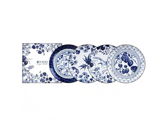 TOKYO design studio – Flora Japonica Teller-Set (4-tlg.), 25,7cm Hochwertiges Porzellan – spülmaschinen- & mikrowellengeeignet – individuelle Muster – mit Geschenkbox – Hergestellt in Japan