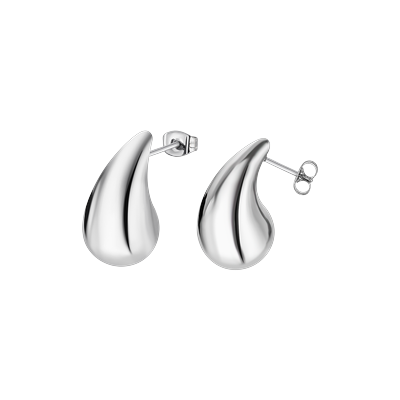 Paar Ohrstecker LOTUS "Essentials - Tropfen", silber (edelstahlfarben), Ohrringe, Damen, Edelstahl