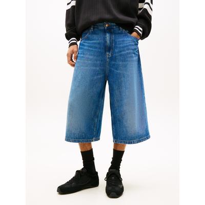 Shorts TOMMY JEANS "THEO", Herren, Gr. 38, N-Gr, blau (denim schwarz), Denim/Jeans, Obermaterial: 100% Baumwolle, unifarben, relaxed fit kniebedeckend, Hosen Shorts, Relaxed fit mit Taschen