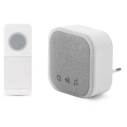 Entac Türklingel AC Plug-in mit batteriebetriebenem IP44-Sender 1xCR2032 Inkl.