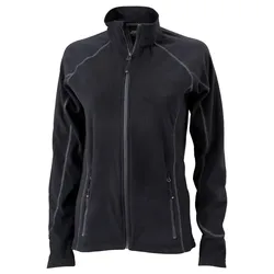 Damen Structure Fleecejacke "JN596" - M - schwarz