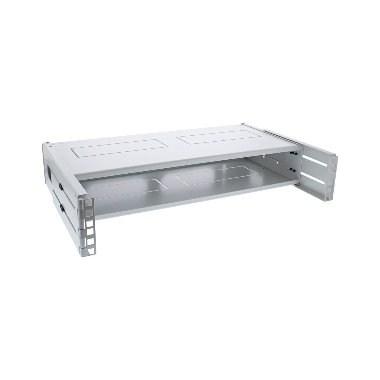 InLine 19" Rack zur Wandmontage, 2HE, 24-40cm Tiefe, mit Abdeckung, grau
