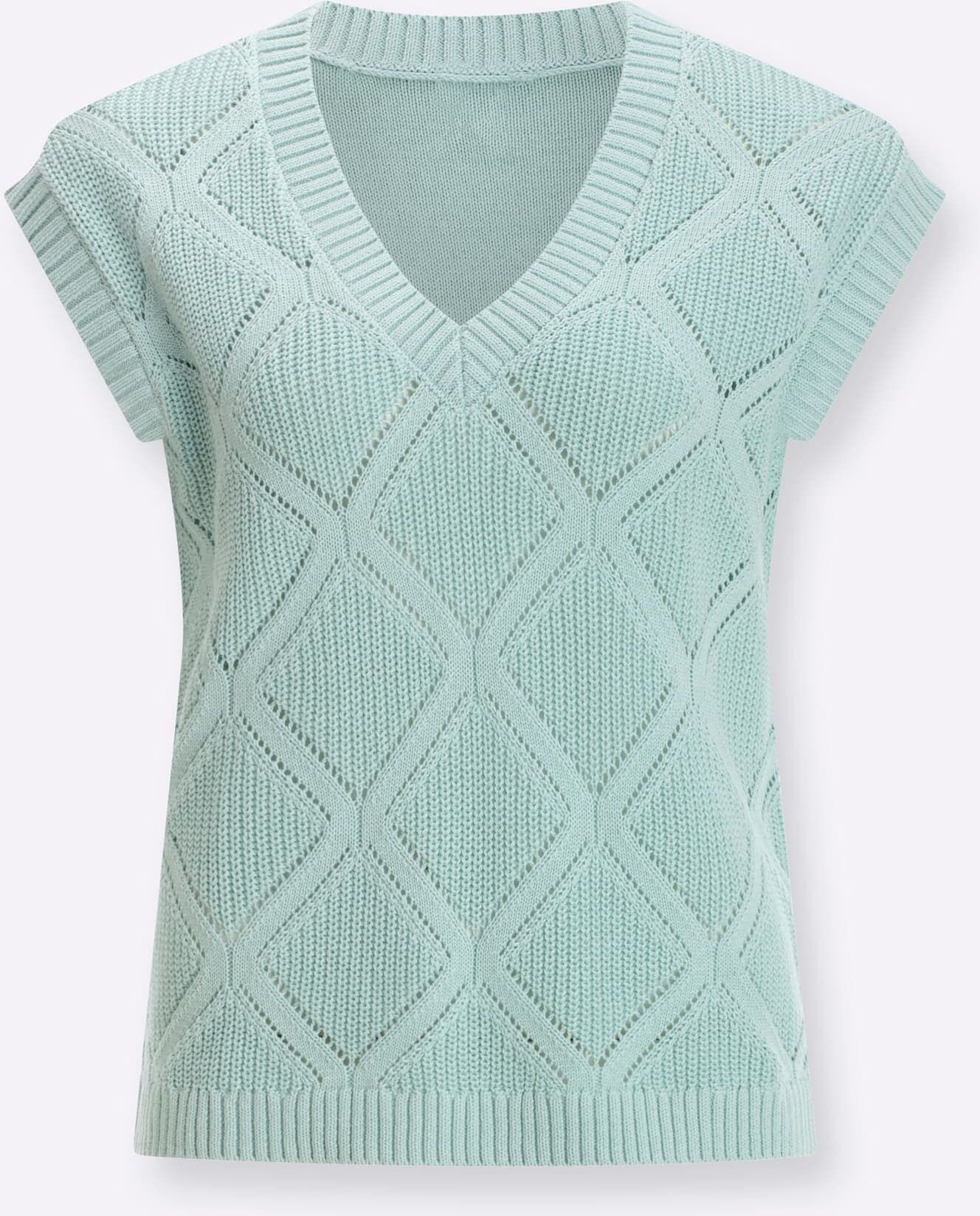 Pullunder CLASSIC BASICS "Pullunder", Damen, Gr. 50, grün (kalkmint), 100% Baumwolle, unifarben, Pullover Pullunder
