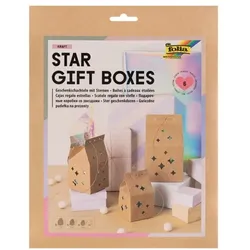 folia 6er-Pack Geschenkboxen mit Sternenmuster »KRAFT«
