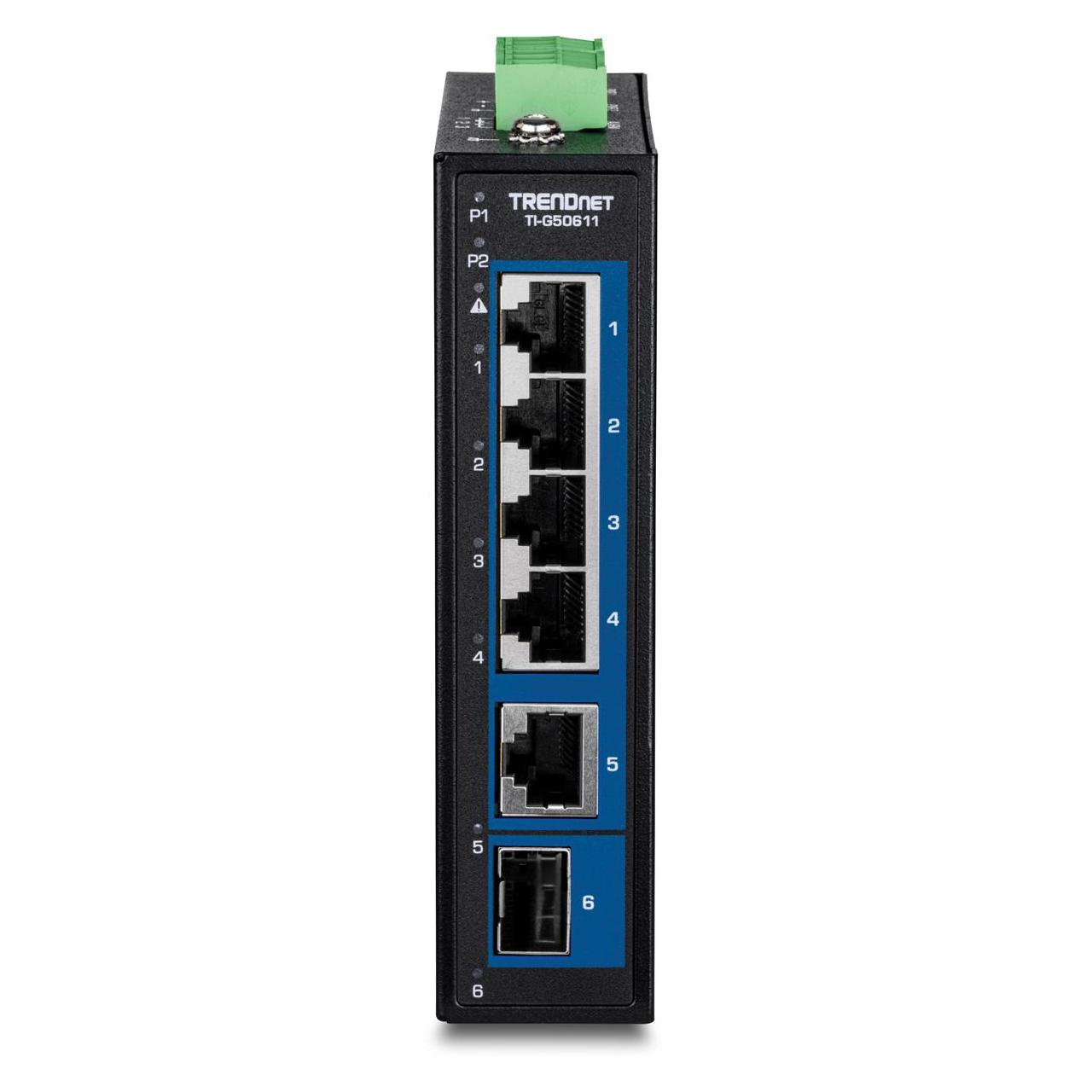 Trendnet 6-Port Industrial 2.5G DIN-Rail Switch with 10G Ports (6 Ports) (TI-G50611)