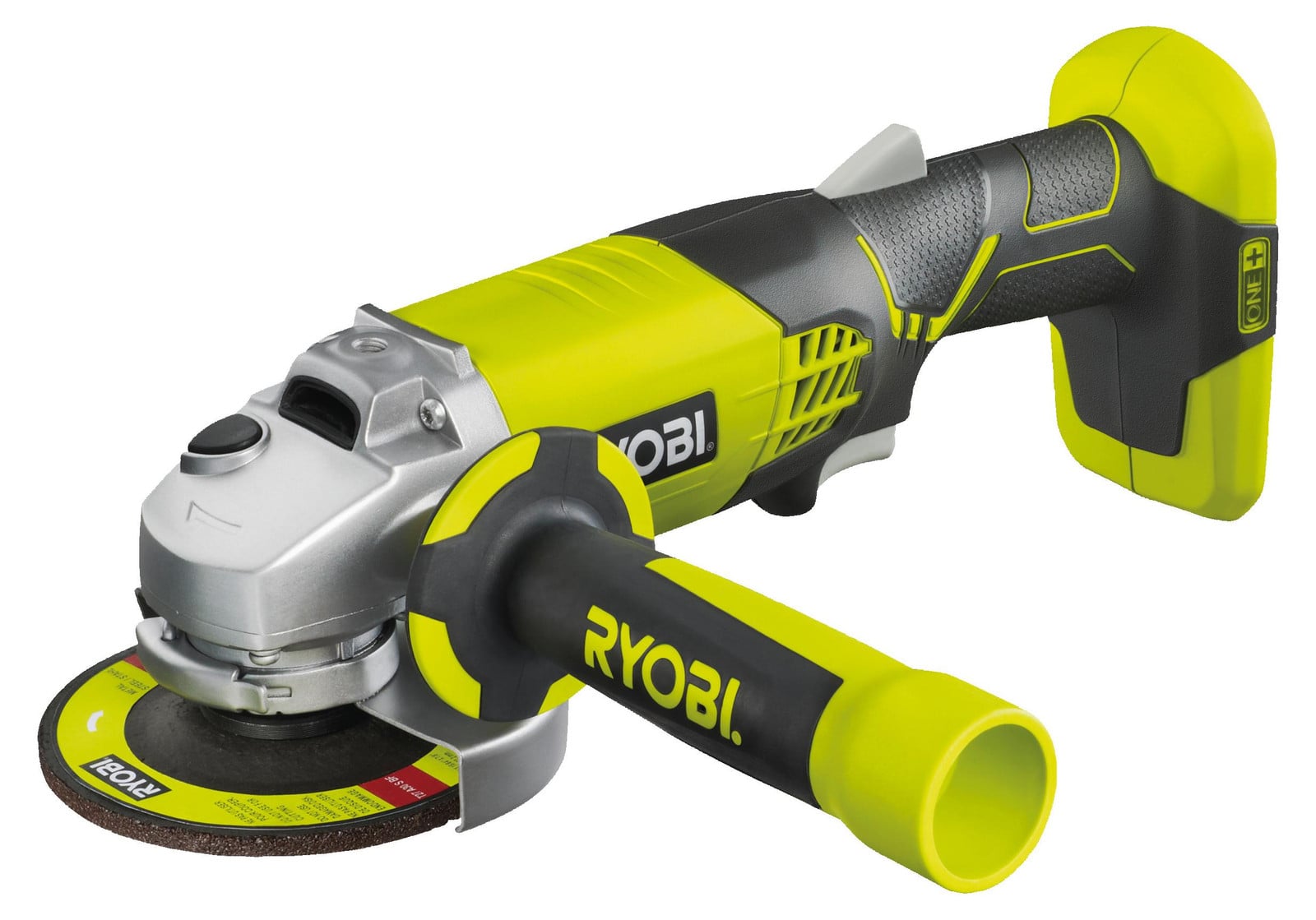 Ryobi 18V ONE+ Haakse Slijper 115 mm - 7.500 rpm - inclusief hulphendel en slijpschijf - R18AG-0