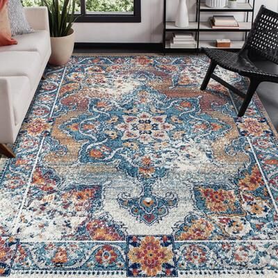 Amer Rugs Aurelia Mata Orange Bordered Area Rug