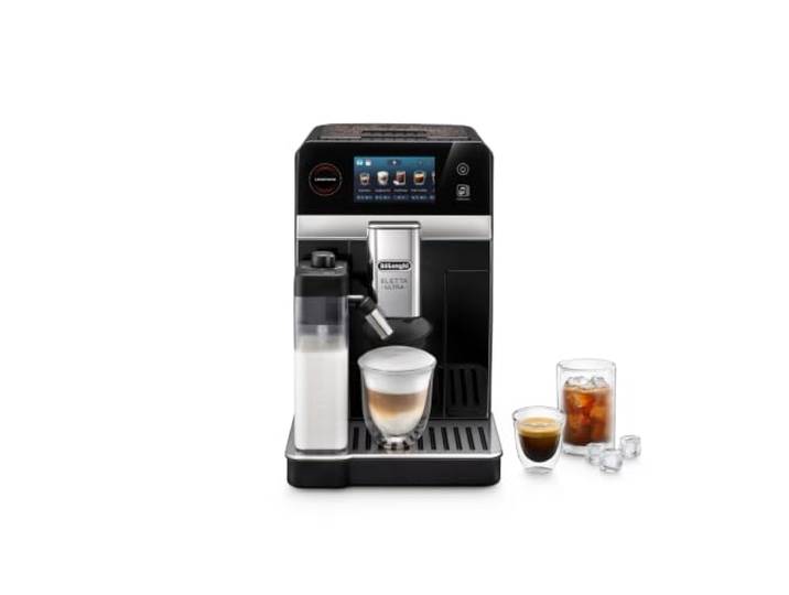 De'Longhi Eletta Ultra - Kaffeevollautomat mit 40+ Getränken Silent Tech Kaffeemaschine mit LatteCrema Hot-Milchaufschäumer, Heiße & Kalte Getränke, Cold Brew, Farbdisplay, Schwarz, ECAM472.50.B