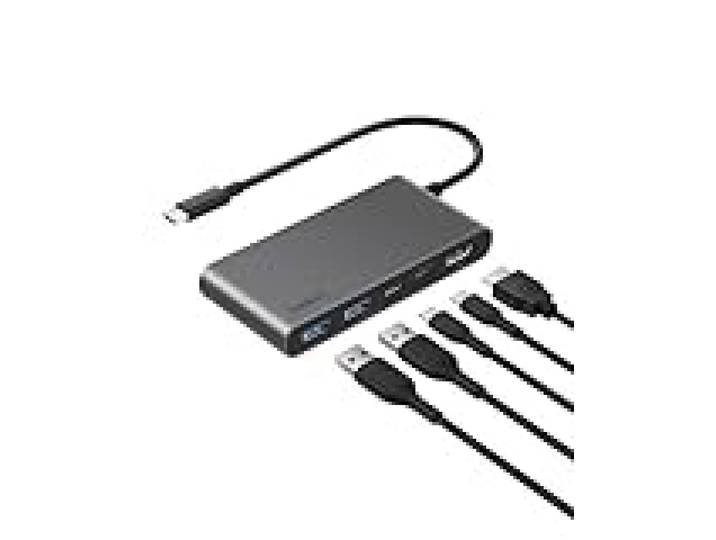 Belkin Hub USB-C 5 Ports avec HDMI 4K à 60 Hz, Power Delivery 100 W, Transfert de Données 5 Gbit/s, pour MacBook, iPad Pro, Chromebook, Etc., HDMI 2.0 - Gris