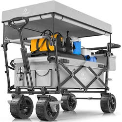 Kesser Bollerwagen faltbar GT9000 mit Dach Handwagen Transportwagen