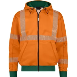 Dassy Warnschutz Kapuzensweatshirt Evans - neonorange/flaschengrün - XL