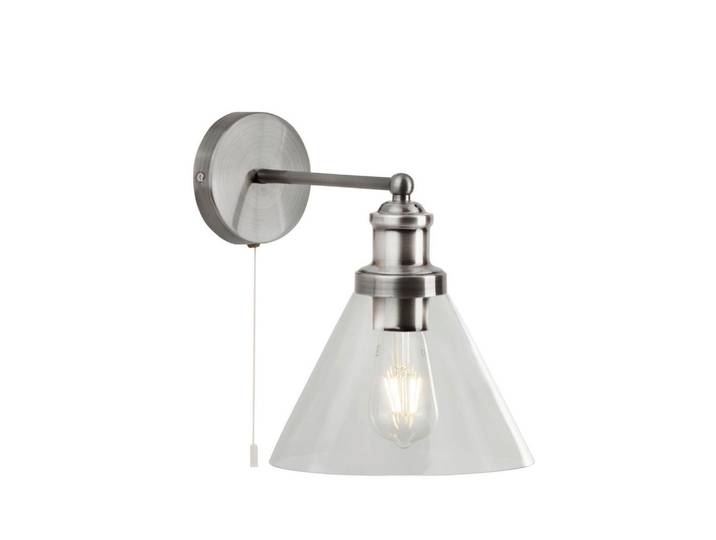 Wandleuchte Pyramid, Klar, Silberfarben, Metall, Glas, 19x25x25 cm, Lampen & Leuchten, Innenbeleuchtung, Spots & Strahler, Wandstrahler