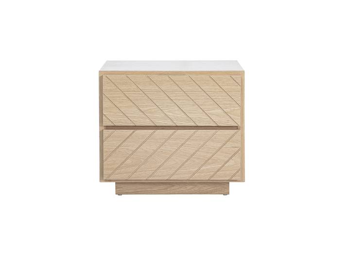 Table de chevet avec rangements 2 tiroirs finition bois chêne MATALA
