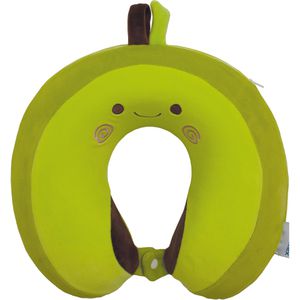 Petex Nackenkissen Avocado, 44490094, aus Memory-Schaum, grün, verschließbar mit einem Knopf, U-Form