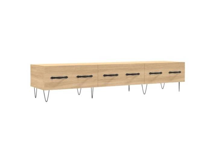 KGFHERENB TV-Schrank Sonoma-Eiche 150x36x30 cm Fernsehtisch Drei Schubladen bieten Stauraum für Multimedia im Wohnzimmer oder Schlafzimmer, getragen von soliden Eisenbeinen.
