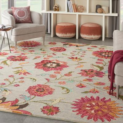 Nourison Bahari Hand-Tufted Botanical Wool Area Rug