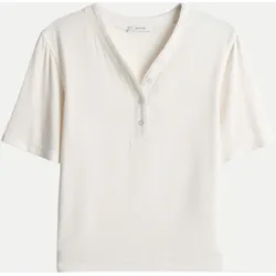 Feines Rippshirt Sanez Weiß 42