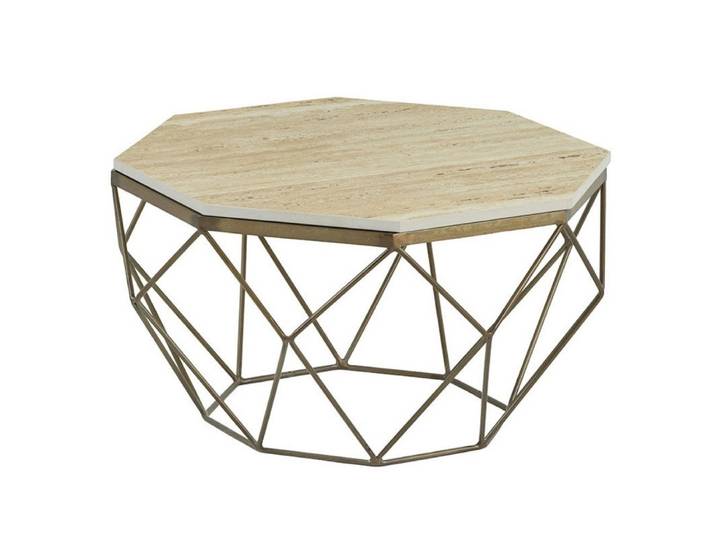 LebensWohnArt Couchtisch Exklusiver Couchtisch BIJOUX ca.70cm beige Travertin Handarbeit