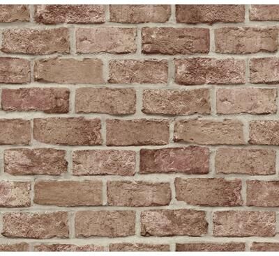 York Wallcoverings Red Stretcher Brick Peel and Stick Wallpaper