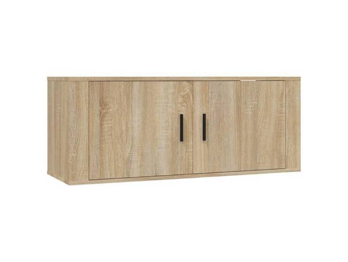 Promo printemps Meubles TV muraux - SHELD - Capacité 80 kg - commode hifi/ARMOIRE flottante 3 pcs chêne sonoma 100x34 5x40cm M4389