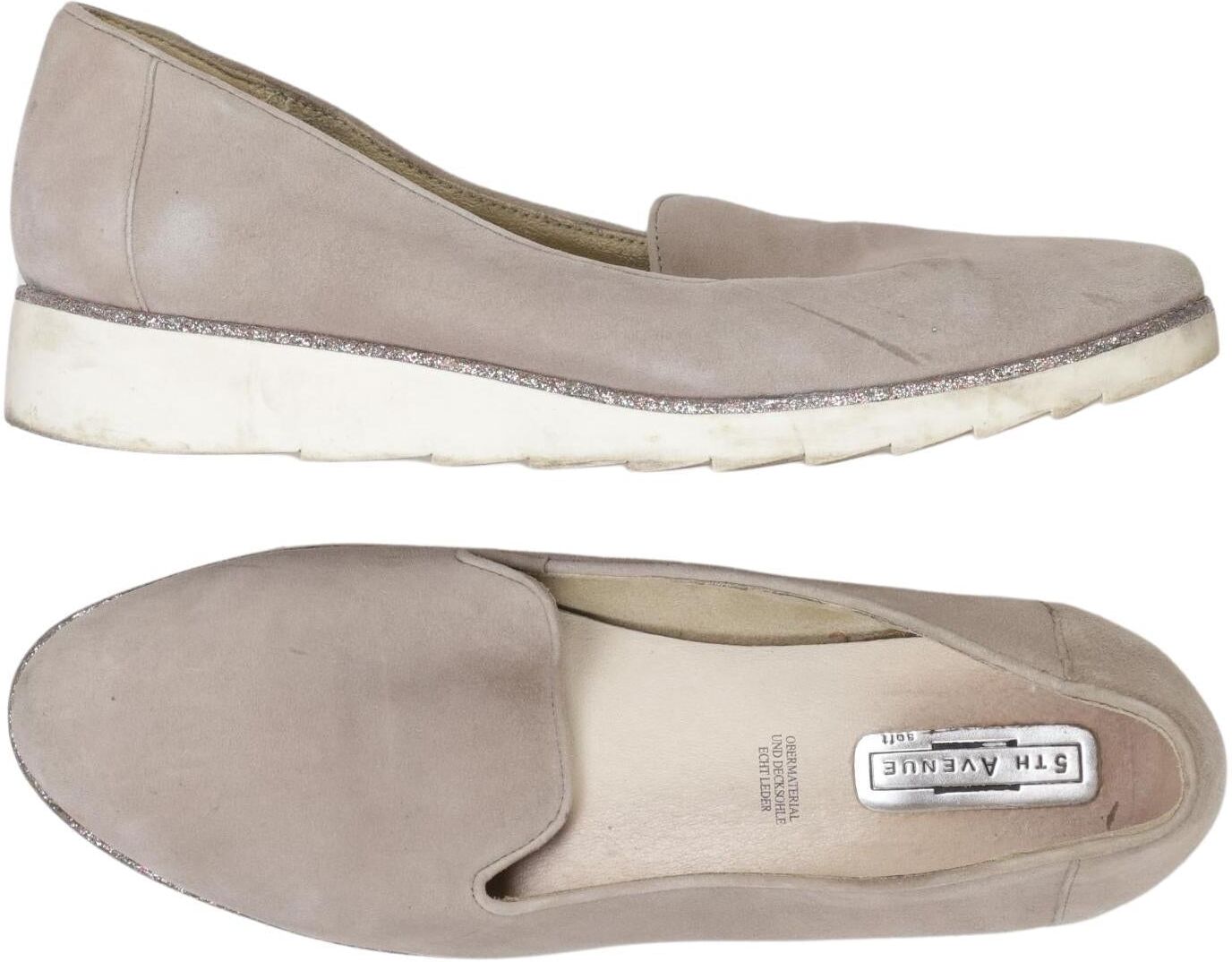 5th Avenue Damen Halbschuh, Beige, Gr. EU 38, Leder - Second Hand