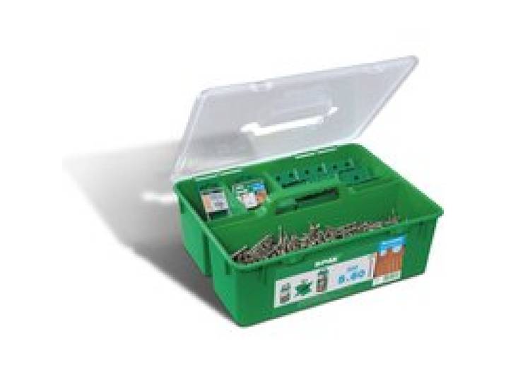 SPAX Kit professionnel pour pose de terrasse « GREEN Box », pour terrasses de 25 - 28 m²