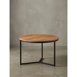 KADIMA DESIGN Akazienholz Couchtisch, Elegantes Design, Stauraum, Robustes Eisengestell