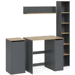 Vicco, Badmöbelset, Badmöbel-Set Viktor, Anthrazit/Goldkraft Eiche, 4 Teile