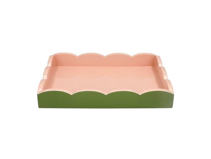 Addison Ross - Dienblad Scalloped - Khaki/Pink - 28x20 cm
