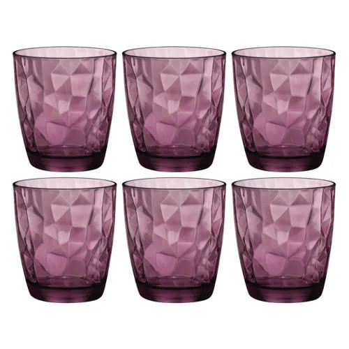 Bormioli Rocco Waterglazen Diamond Paars 390 ml 6 stuks