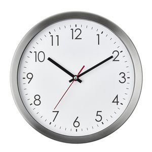 TFA Wanduhr 60.3075.60, Edelstahl, analog, Quarzuhr, Ø 30 cm, silber, lautlos