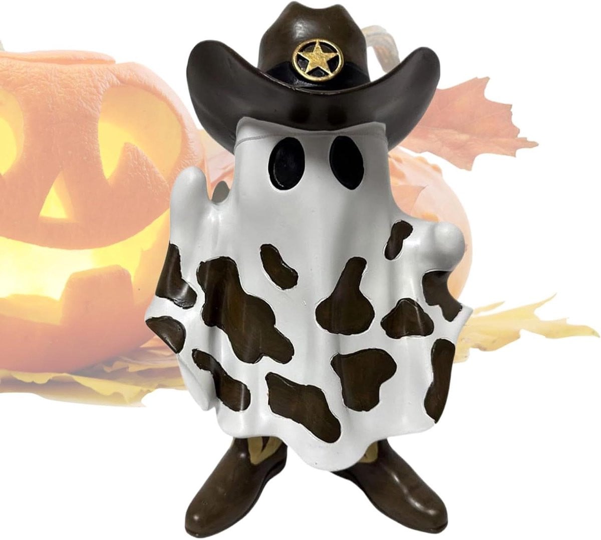 Spook Cowboy Beeld - Uniek Halloween Figuur van Hars voor Tafeldecoratie