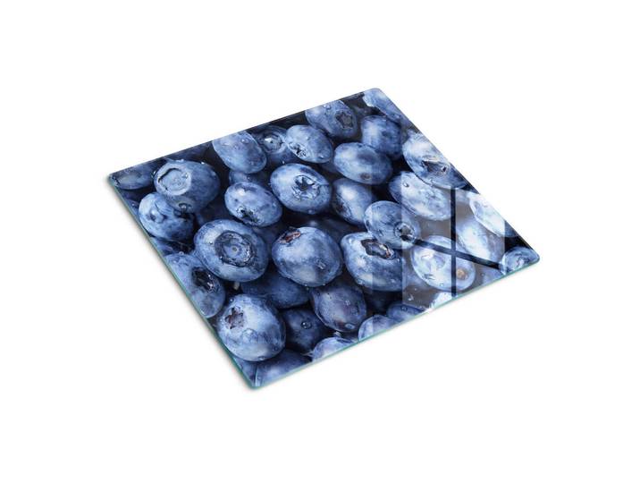 Tulup Glasplatte 60x52 cm Blaubeeren, Glas, 60x0.4x52 cm, Küchen, Küchenelektrogeräte, Herde, Herdabdeckplatten