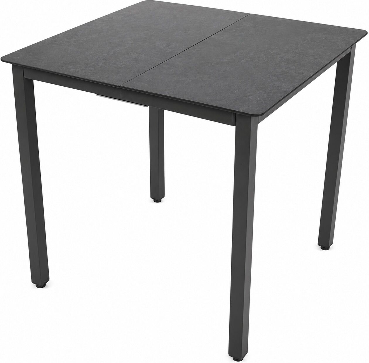 Gartentisch VCM "Aluminium Glas Gartentisch Balkontisch 80x80 cm", schwarz (anthrazit), B:80cm T:80cm, Tische, Gartentisch