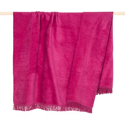Wohndecke PAD "SYDNEY1", pink (fuchsia), B:150cm L:200cm, Mischgewebe, Wohndecken, Wohndecke, Bestseller mit Fransen-Design und großer Farbvielfalt