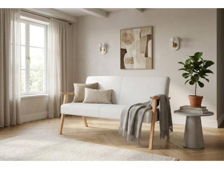 Family Meble Sofa Soler Boston, 2-Sitzer – Weiß – 00