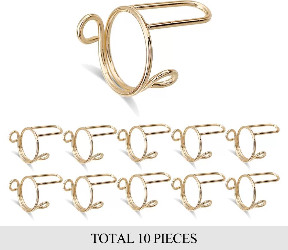 INF Abnehmbare Nagelringe fuer Acrylnaegel, 10 Stueck Gold