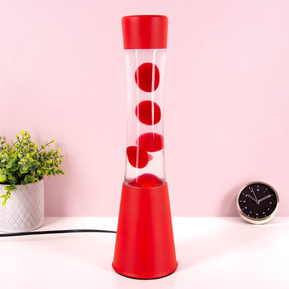 Fisura Grote Design Lavalamp met Rode Lava - Rood
