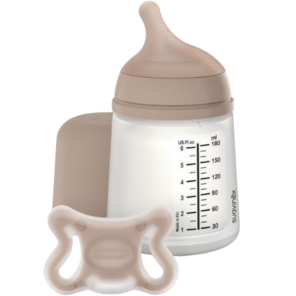 Suavinéx Zero Zero Newborn Set Feeding Bottle with Physiological Pacifier 1&nbsp;un. Medium 180mL