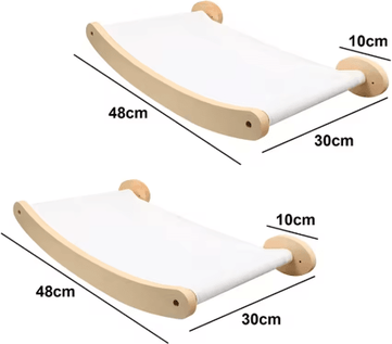 Inspire Picks Wall Mounted Cat Climbing Shelves Set Cat Hammock, Steps & Jumping Platform 2pcs Cat Hammock