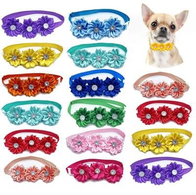Uplift Essentials 50 Piece Floral Diamond Pet Bow Tie Set Premium Adjustable Grooming Accessories 50 Piece Floral Diamond Pet Bow Tie Set Premium Adjustable Grooming Accessories