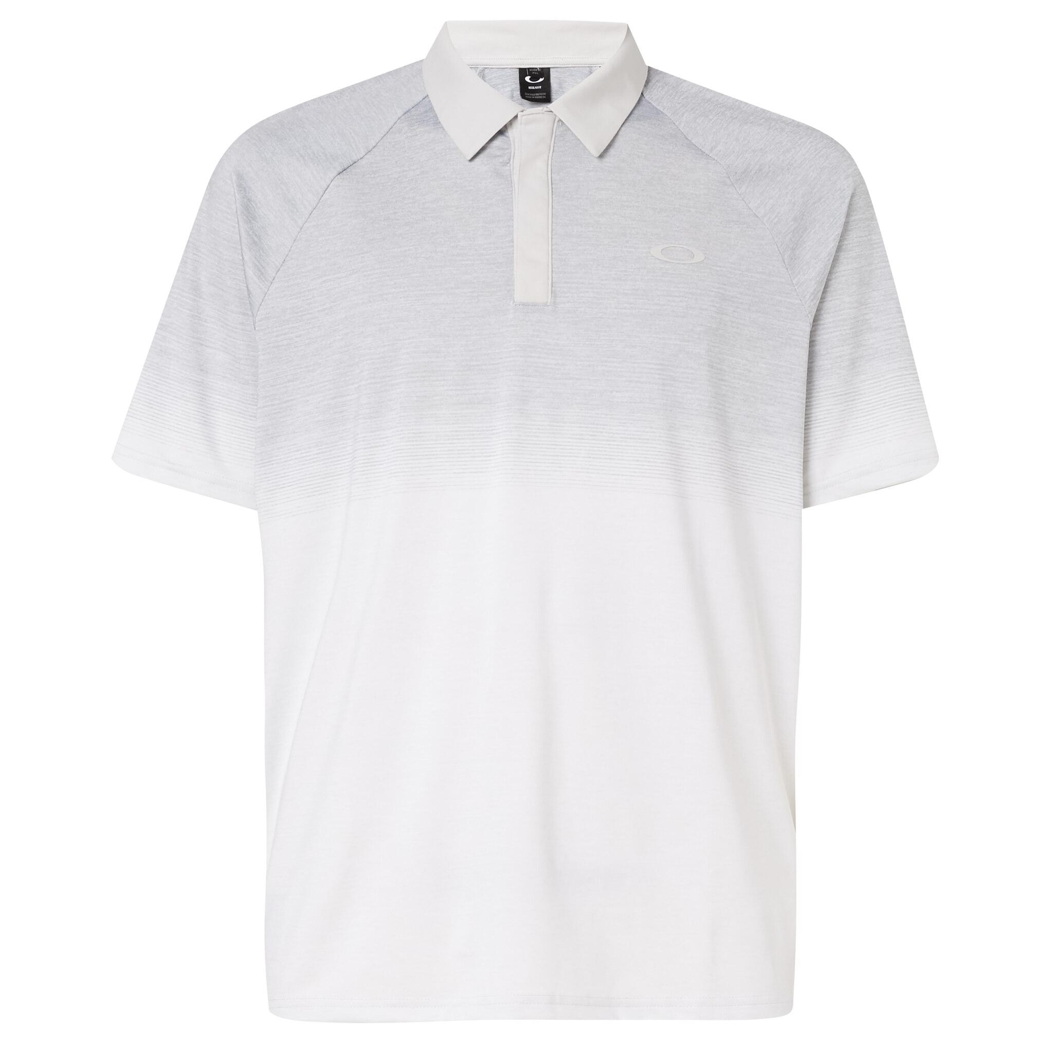 Oakley Kurzarm weiße graue Herren vier Jack -Gradienten -Polo -Hemd 434315 26c