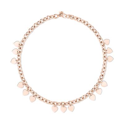 Kette mit Anhänger ECHTZEIT "Schmuck Geschenk Edelstahl Halskette Endless Love Herzen", rosa (roségoldfarben), Halsketten, Damen, Edelstahl, L: 45 B: 2mm, B:2mm