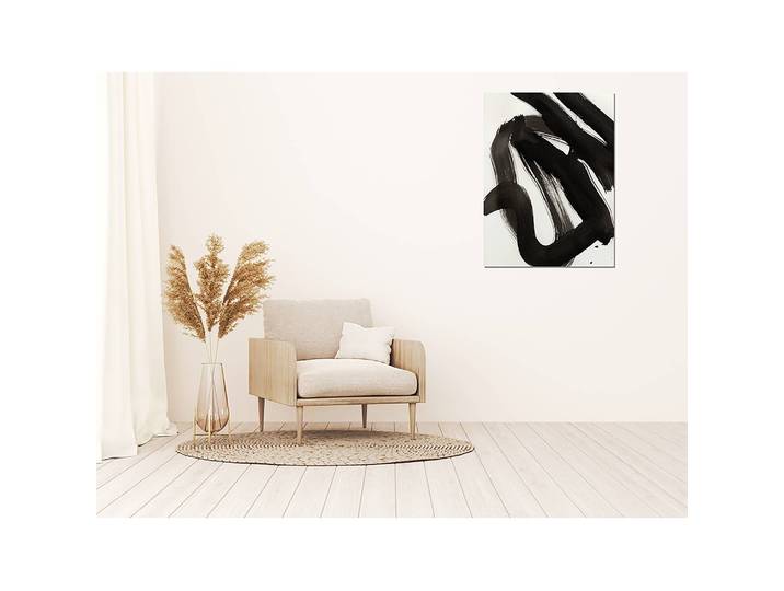 Tableau déco Abstract black brush stroke Alu-Dibond Multicolore 60 x 80cm