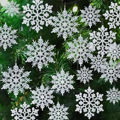 The Handy Homestead Christmas Paper Snowflake Hanging Decor, Tree Pendant Ornaments, Home Room Decoration, New Year Gifts Accessory 7