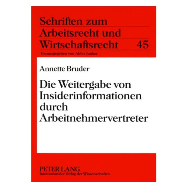 Peter Lang Bruder:Die Weitergabe von Insiderinform (64886087)
