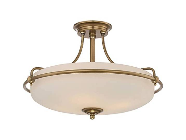 Qz/Griffin/Sfmws Griffin 4 Clair Semi-Affleuré Lumière Plafond en Laiton