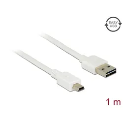 DELOCK Easy-USB-Kabel 2.0 A -> Mini-B St/St 1.0m weiß