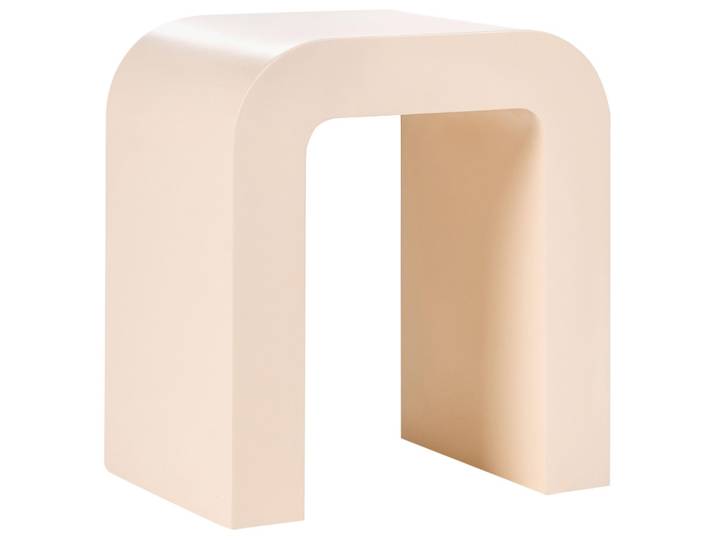 BELIANI Beistelltisch Hellbeige MDF 46 cm Hoch Schmal U-Form Modernes Skandi Design Sofatisch Kleines Tischchen Dekotisch Ablagetisch für Wohnzimmer