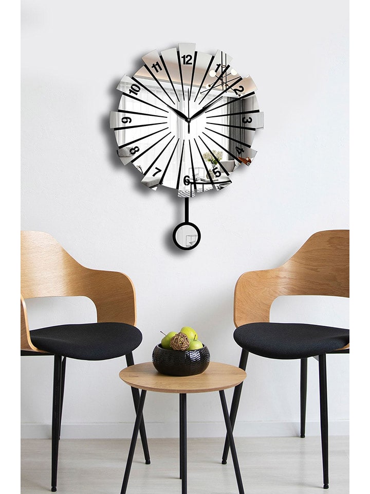 ABERTO DESIGN Wanduhr in Schwarz - Ø 39 cm - onesize